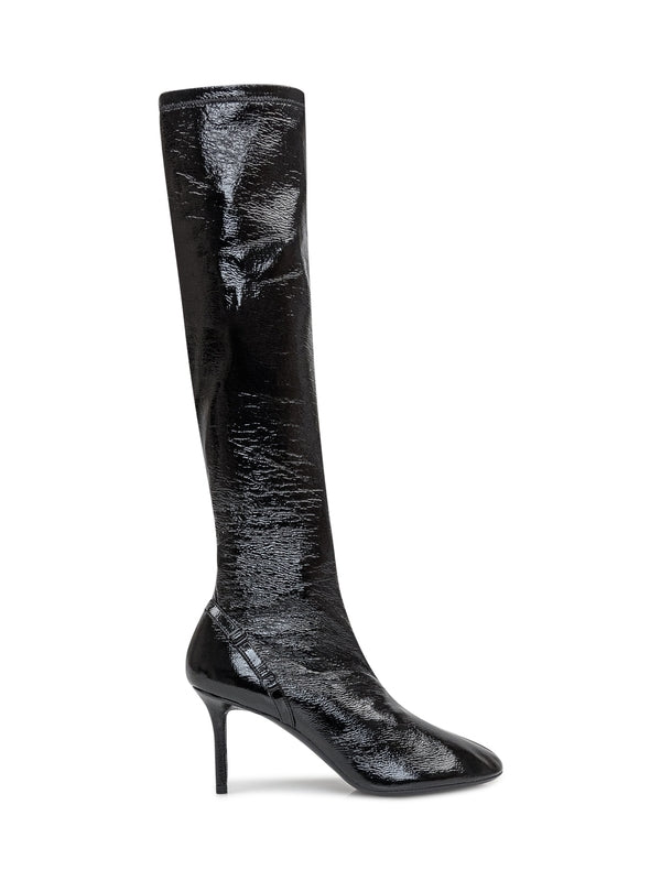 Oblique Vinyl High Heel Boots