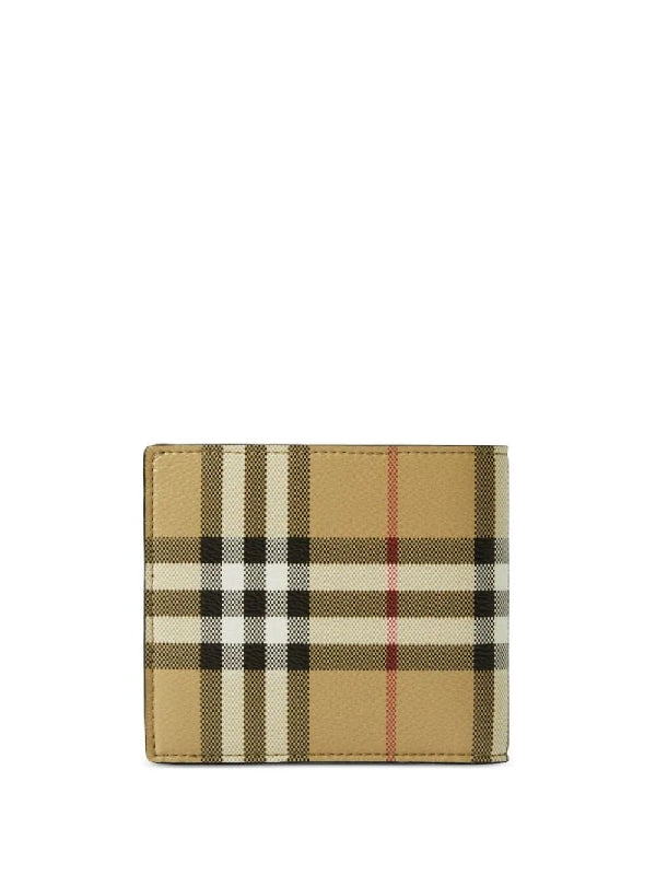 Vintage Check Leather Bifold Wallet