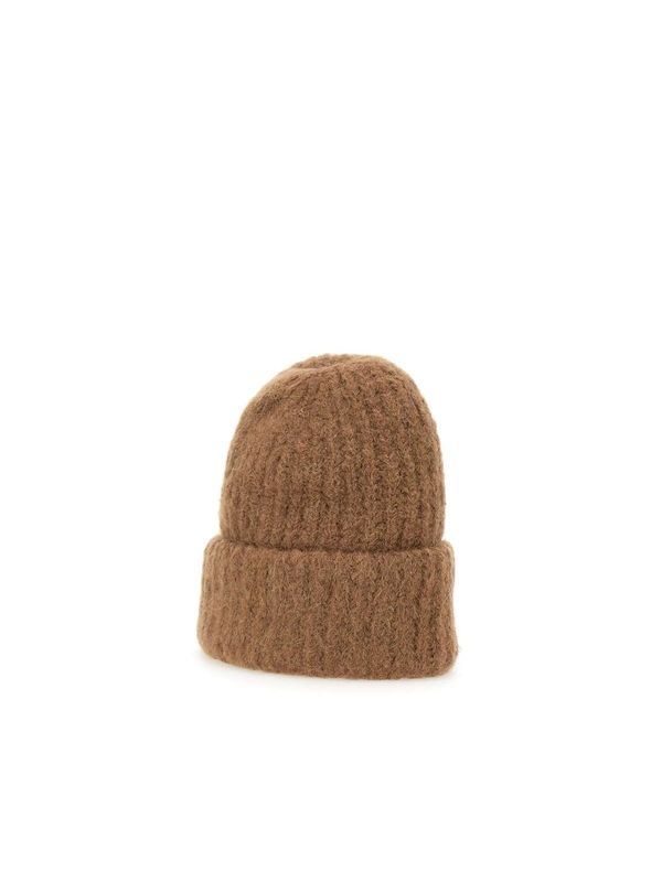 Turn-Up Rib Alpaca Nylon Beanie