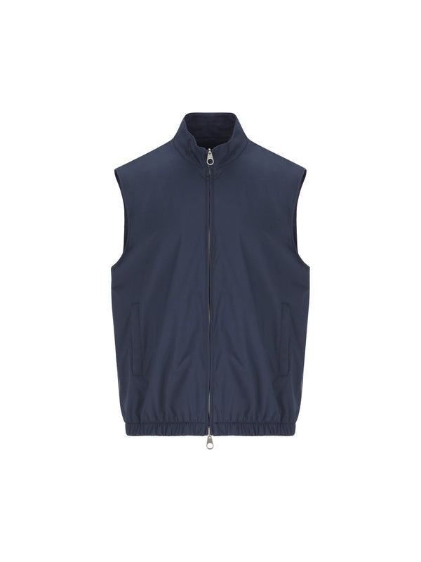 High Neck Nylon Zip Vest