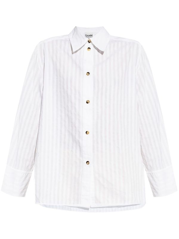 Striped White Cotton Shirt