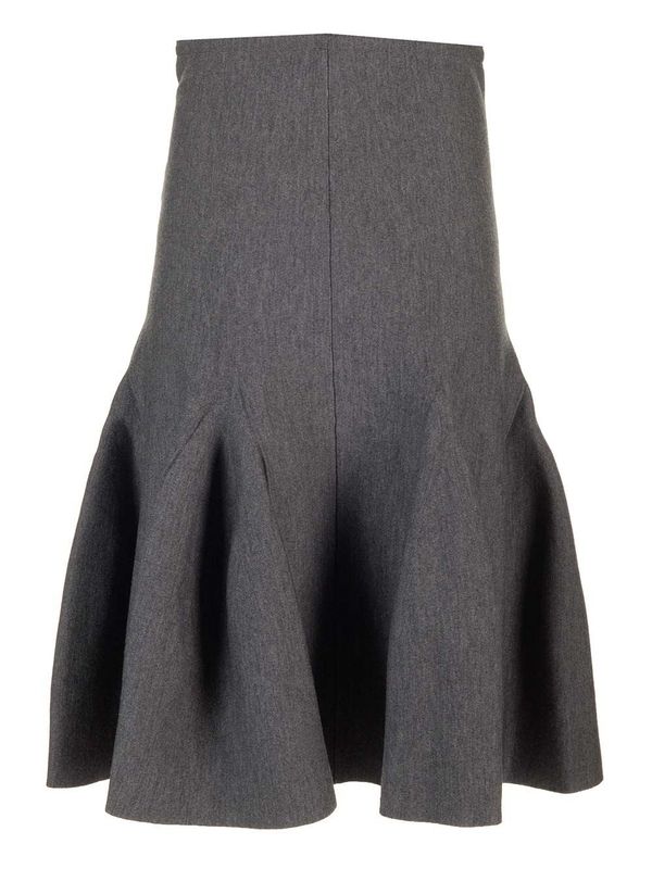 Wool Blend Midi Skirt