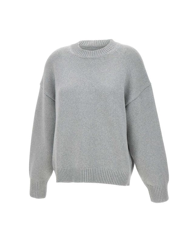 Crewneck Cotton Blend Knit