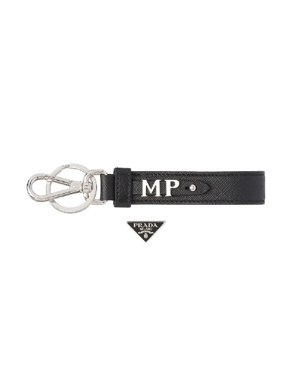 Triangle Logo Leather Keyring