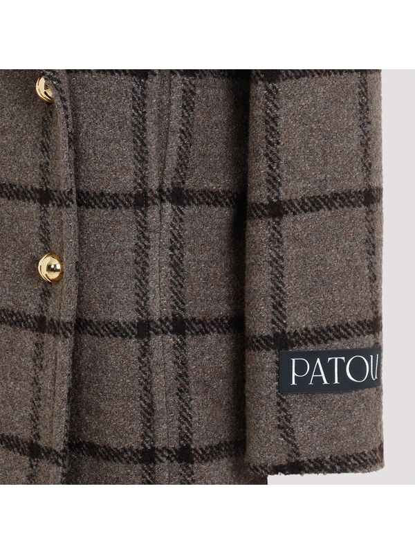 PATOU - Double-breasted Wool Blend Coat - Jente