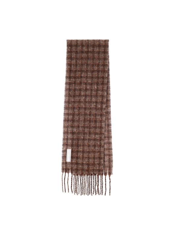 Our Legacy Brown Checked Wool Mufflers