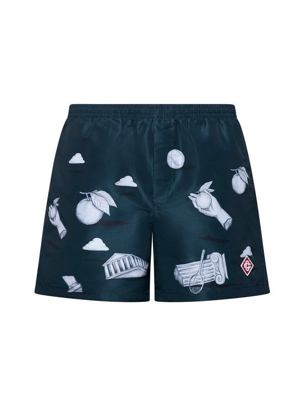 Banding Printing Swim Shorts