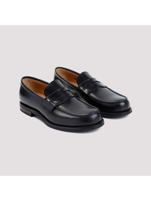 Black Leather Penny Loafers