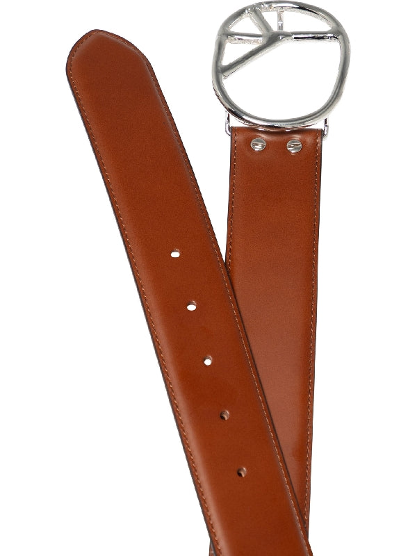 Peace Buckle Leather Belt