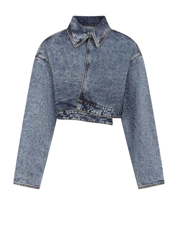 Spiral Crop Denim Jacket