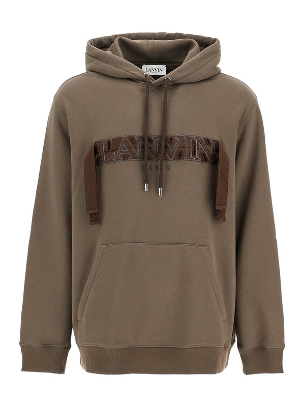LANVIN - Curve Logo Cotton Hoodie - Jente