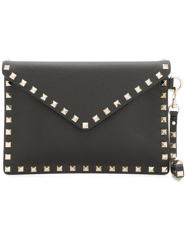 Rockstud Leather Clutch Bag