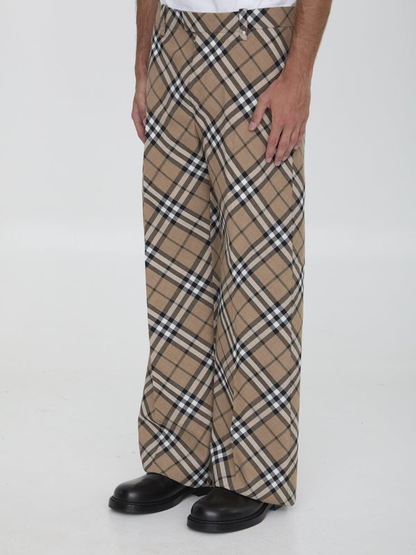 Check Wool Blend Tailored Pants - Jente