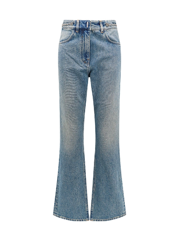 4G Chain Bootcut Denim Pants