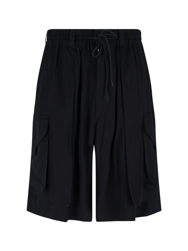 Drawstring Viscose Cargo Shorts