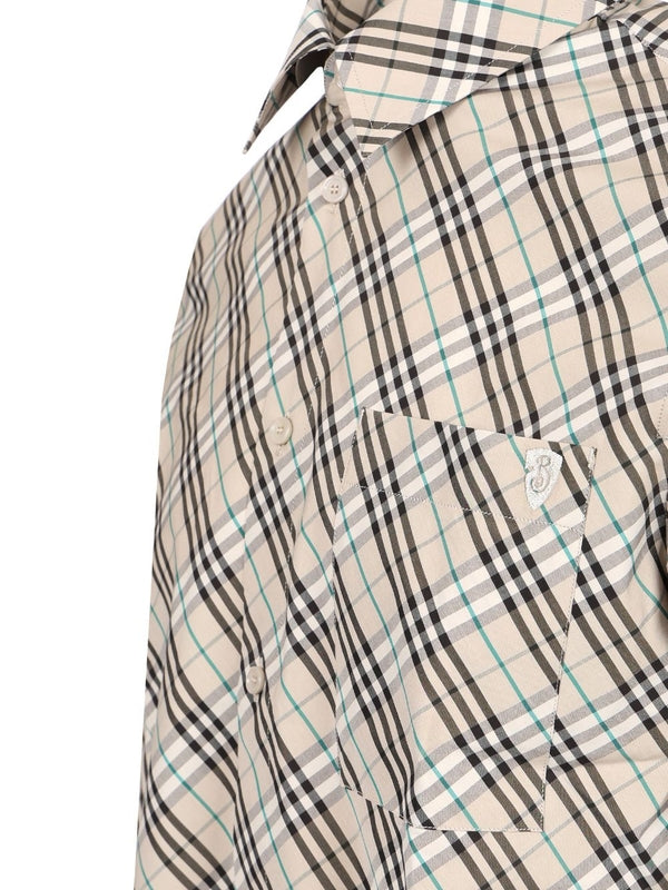 Embroidered Logo Check Pattern Shirt