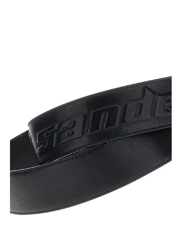 Embossed Logo Leather Back Strap