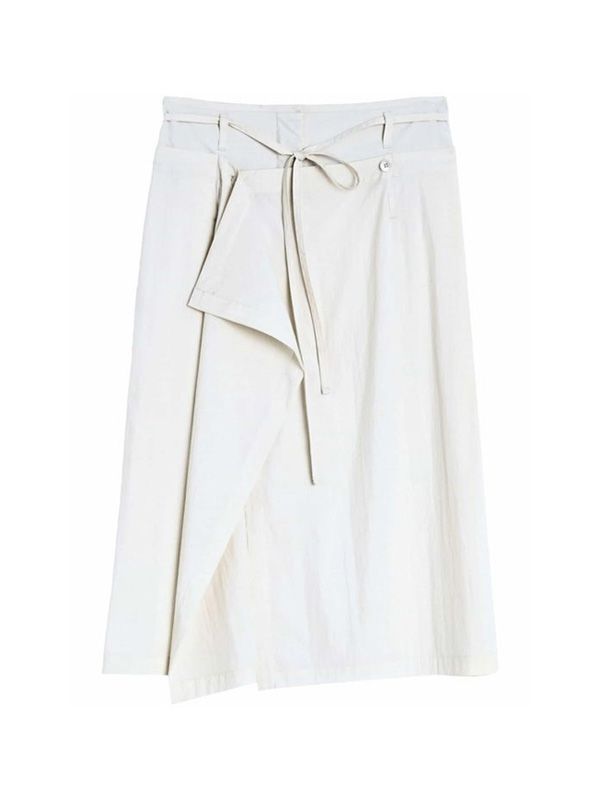 Beige Drawstring Skirt