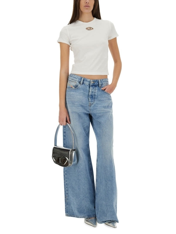 Cut-Out Logo Short-Sleeve T-Shirt