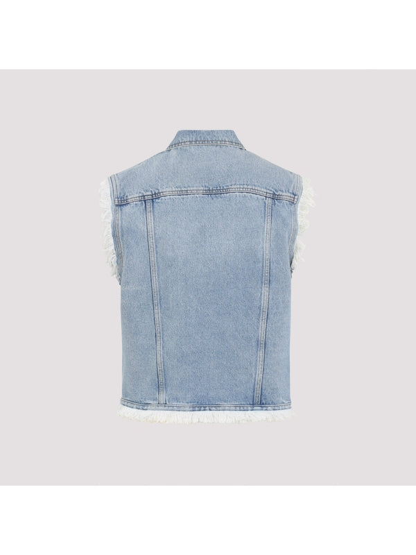 Fringe Detail Denim Vest