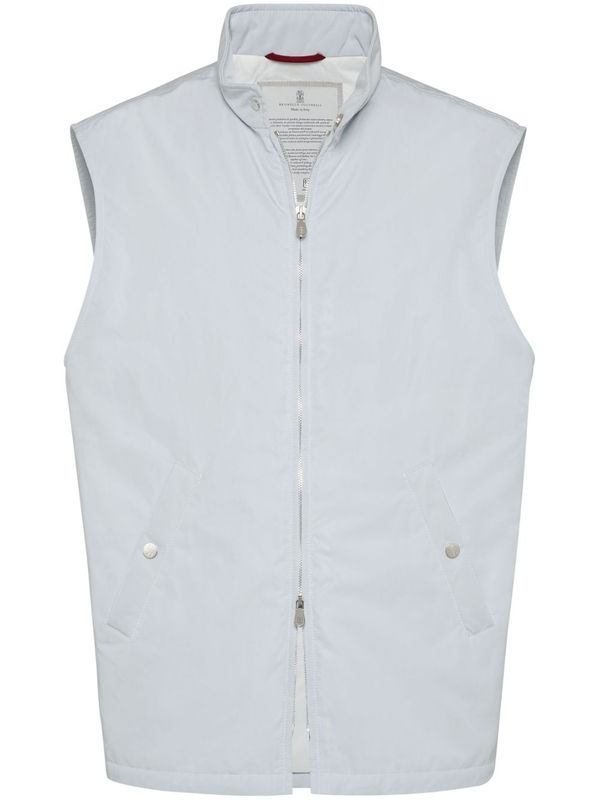 High Neck
  Nylon Zip-Up Vest