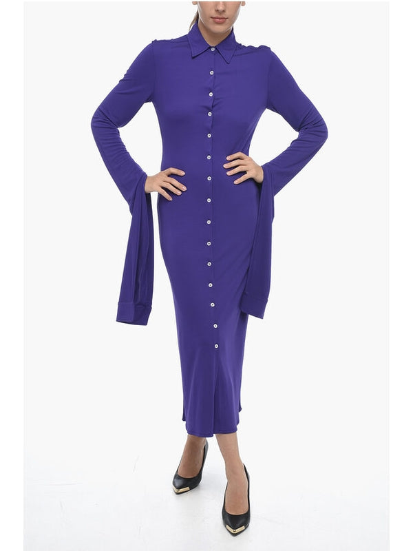 Button Detail Long Dress