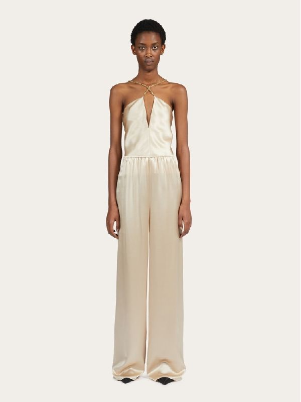 Satin Banded Wide Pants