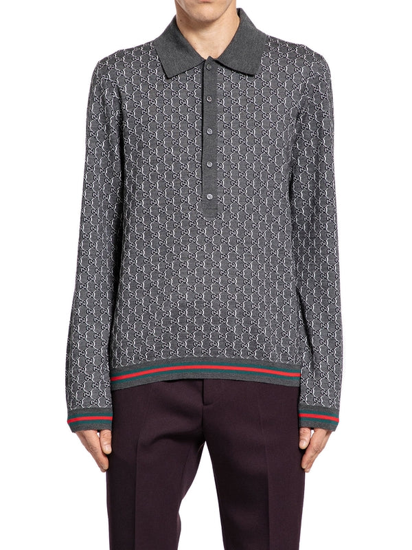 Wool Silk Knit Polo Shirt