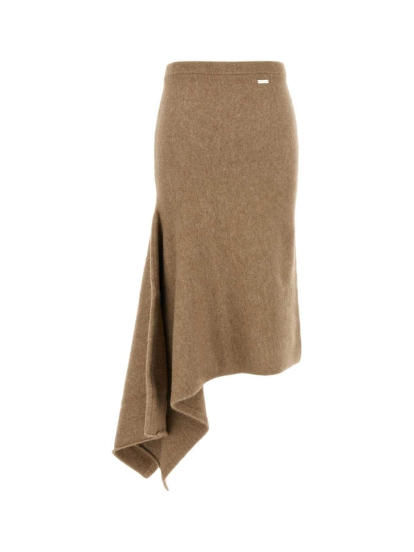 Asymmetrical Cashmere Silk Skirt