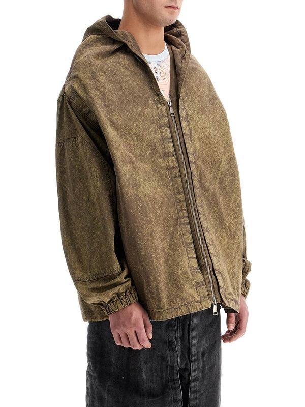 Detachable Panel Hooded Zip-up Jacket