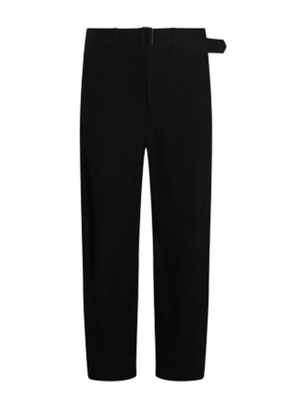 Black Belt Wool Pants