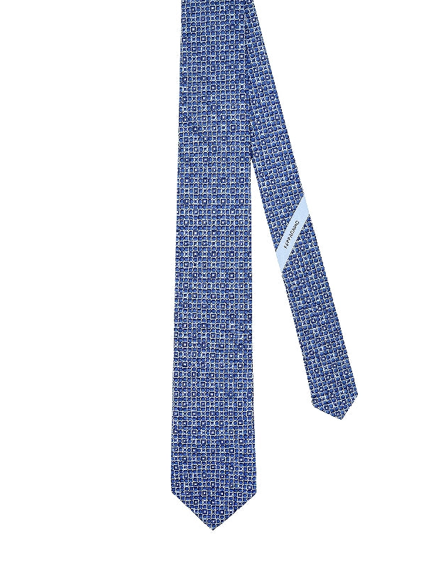 Gancini Pattern Silk Tie