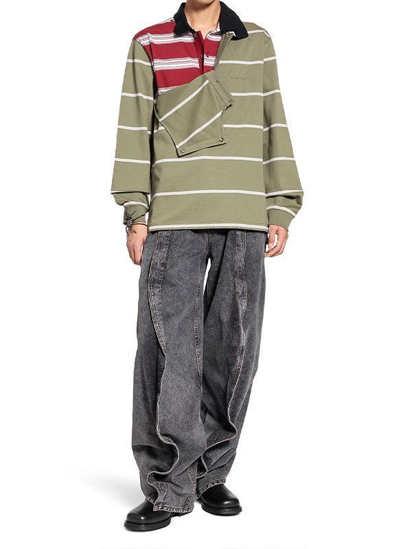 Multi Panel Cotton Polo Shirt