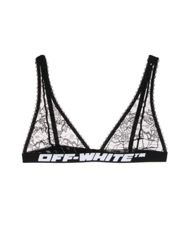 Logo Sheer Lace Bra