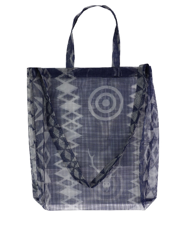 Allover Logo Pattern Mesh Tote Bag