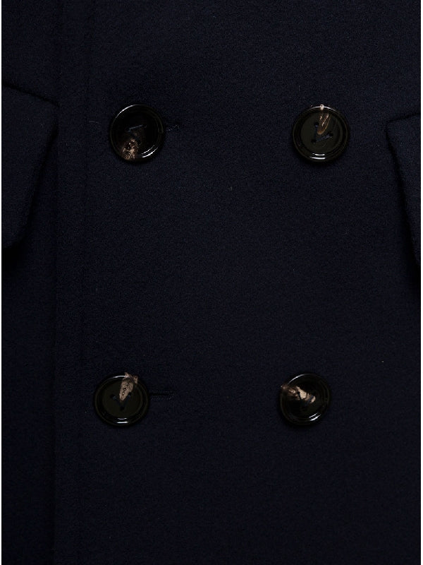 Wool Cashmere Cape Single Coat