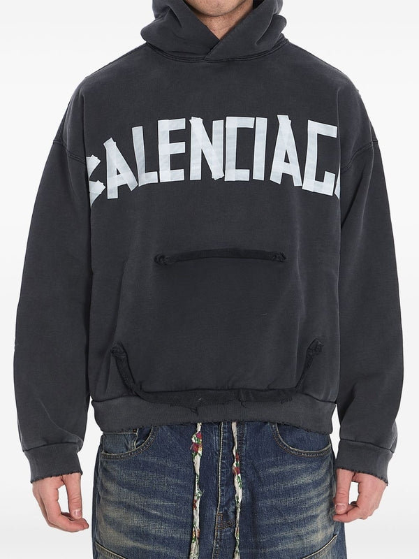 Tape Type Logo Printing Hoodie