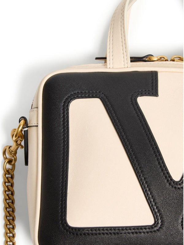 Viva Superstar V Logo Leather Tote Bag