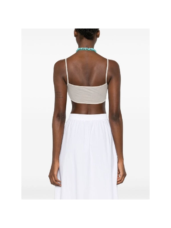 Semi Sheer Crop Sleeveless
  Top