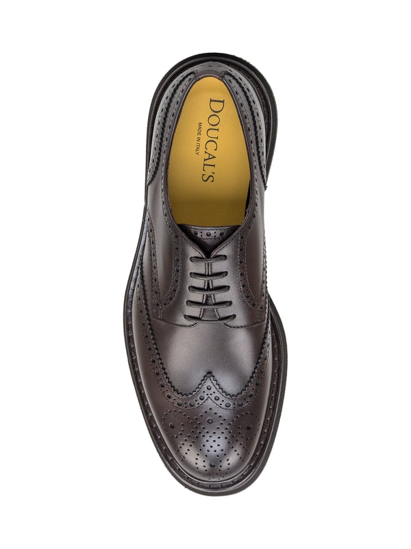 Brogue Detail Leather Lace-Up Shoes