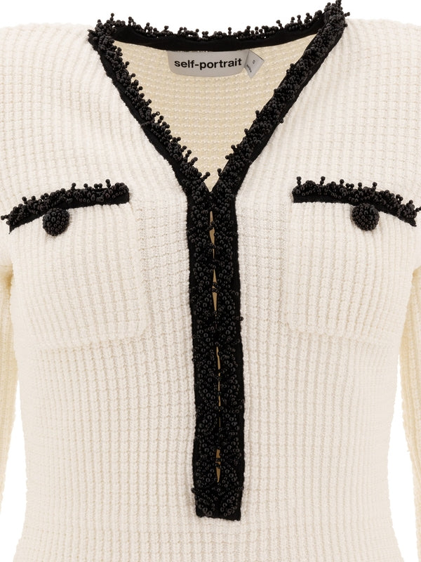 Bead Detail Knit Mini Dress