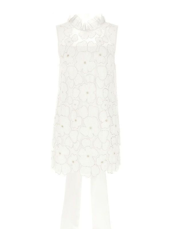 Allover Flower Jacquard Mini
  Dress