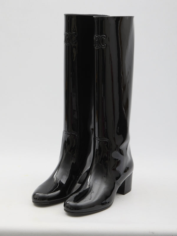 Triomphe Leather High Boots Heel