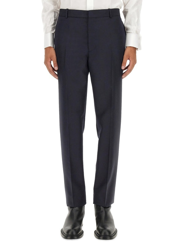 Alexander Mcqueen Blue Tailored Pants