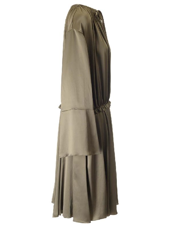 V-Neck Viscose Midi Dress