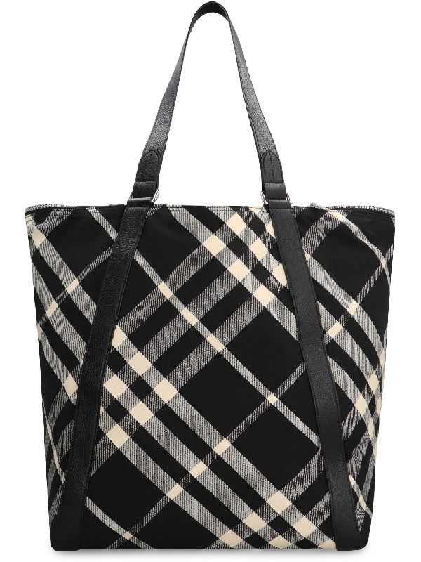 Check Pattern Canvas Tote Bag