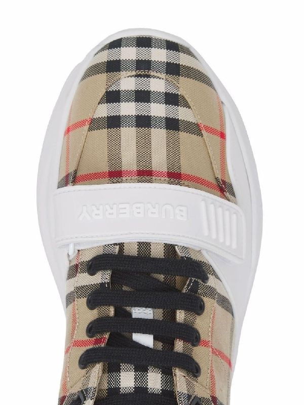 Velcro Check Lace-up Sneakers
