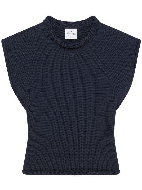 Chest Logo Sleeveless Knit