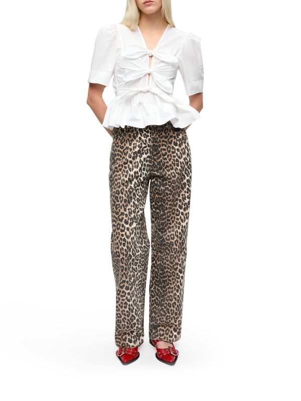 Tie Strap Stretch Cotton
  Blouse