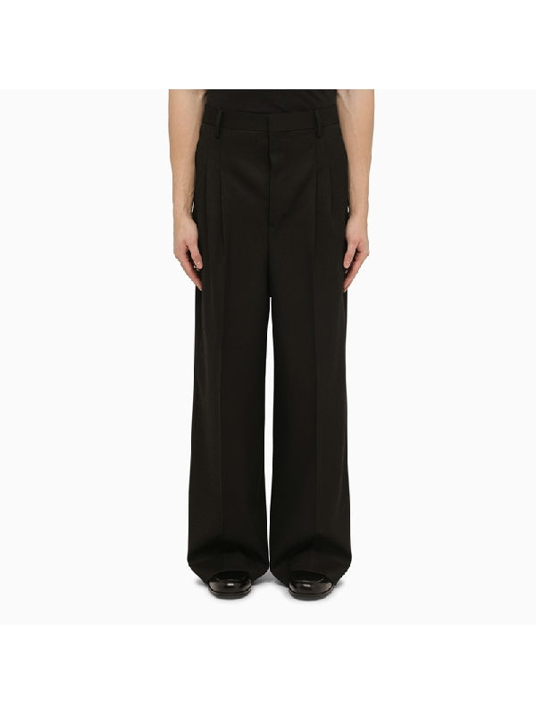 Wide-leg Wool Tailored Pants